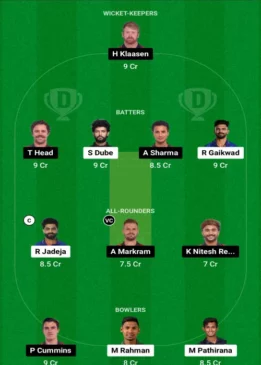 Dream 11 Team CSK vs SRH