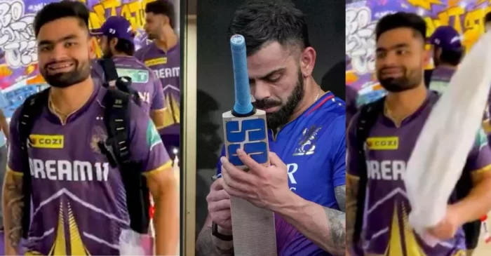 IPL 2024 [WATCH]: Rinku Singh overjoys after getting another bat from Virat Kohli