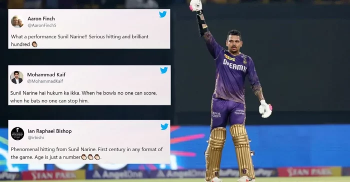 Twitter erupts as Sunil Narine hits maiden T20 century in KKR vs RR clash at IPL 2024