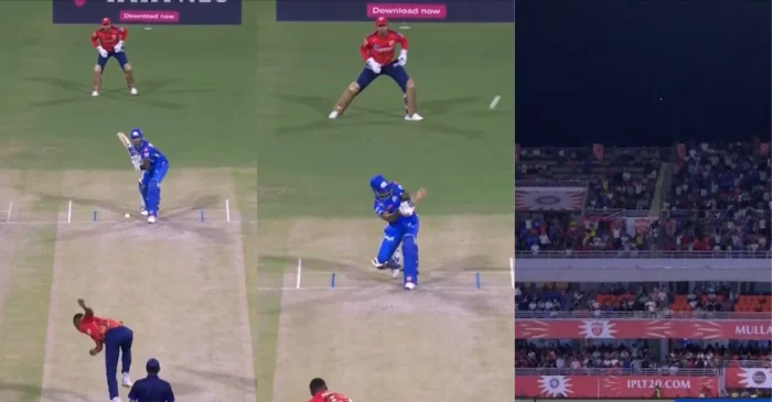 WATCH: Suryakumar Yadav hits unorthodox six during PBKS vs MI clash at IPL 2024