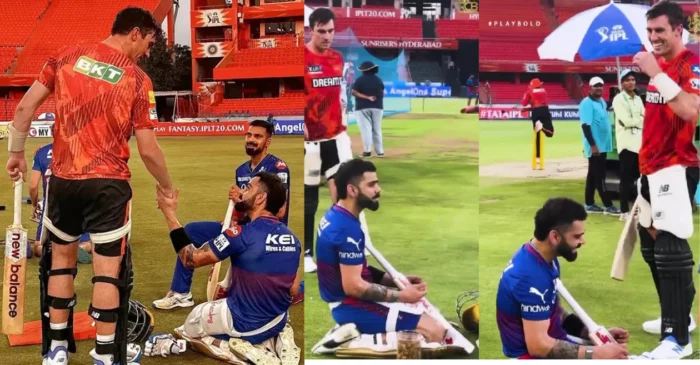 IPL 2024 [WATCH]: Virat Kohli’s light-hearted banter with Pat Cummins goes viral ahead of SRH vs RCB clash