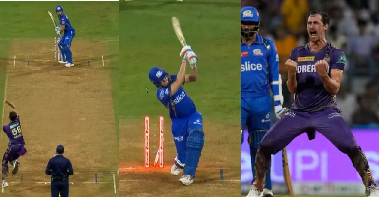 IPL 2024 [WATCH]: Mitchell Starc cleans up Gerald Coetzee with a fierce yorker in MI vs KKR match