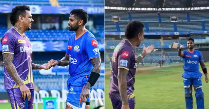 IPL 2024 [WATCH]: Sunil Narine in splits after Suryakumar Yadav imitates his century celebration