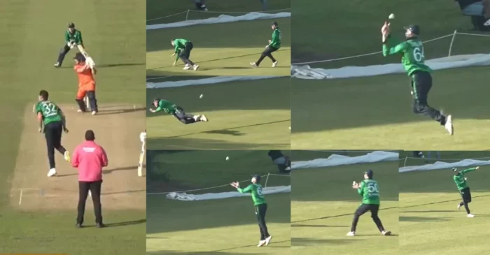 IRE vs NED [WATCH]: Harry Tector, Gareth Delany & George Dockrell team up to execute a vital boundary save