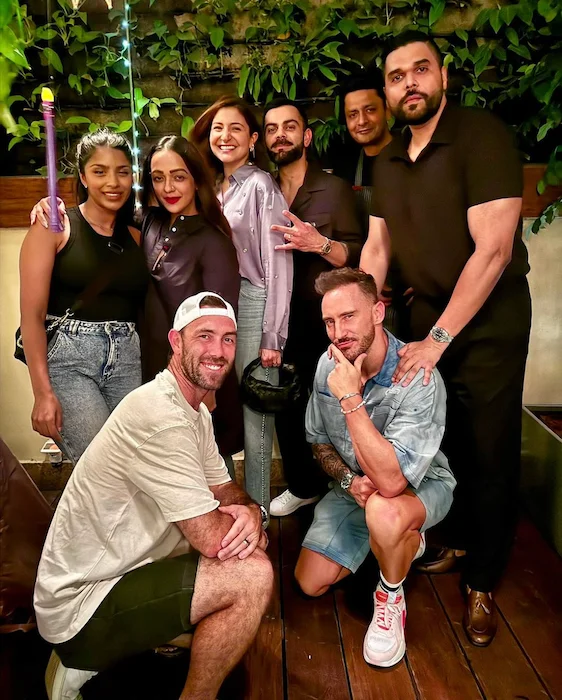 Virat Kohli, Faf du Plessis, Glenn Maxwell at Anushka Sharma birthday celebration party