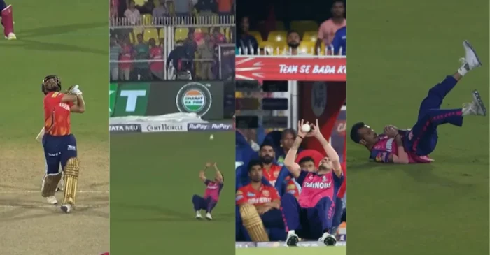 IPL 2024 [WATCH]: Yuzvendra Chahal takes an extraordinary tumbling catch of Prabhsimran Singh in RR vs PBKS match