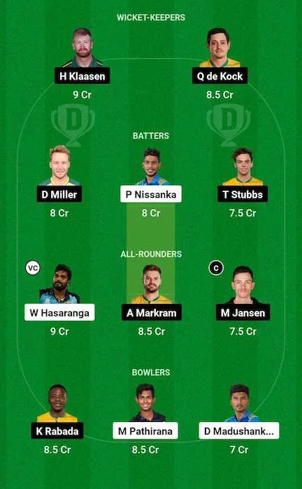 SL vs SA Dream11 Team for today's match (June 3)