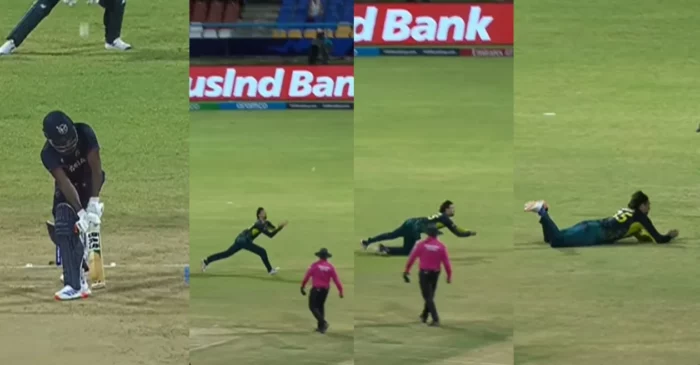 T20 World Cup [WATCH]: Tim David takes a splendid running catch to dismiss Ben Shikongo in AUS vs NAM game