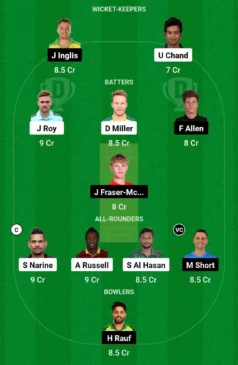 LAS vs SF, Dream11 Team