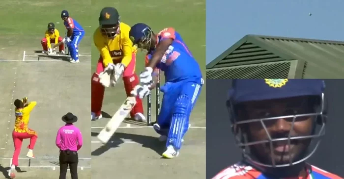 ZIM vs IND [WATCH]: Sanju Samson smashes a colossal 110-metre six against Brandon Mavuta in the 5th T20I