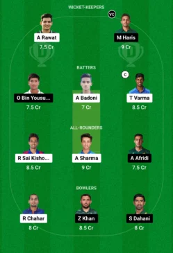 IND-A vs PAK-A Dream11 Team