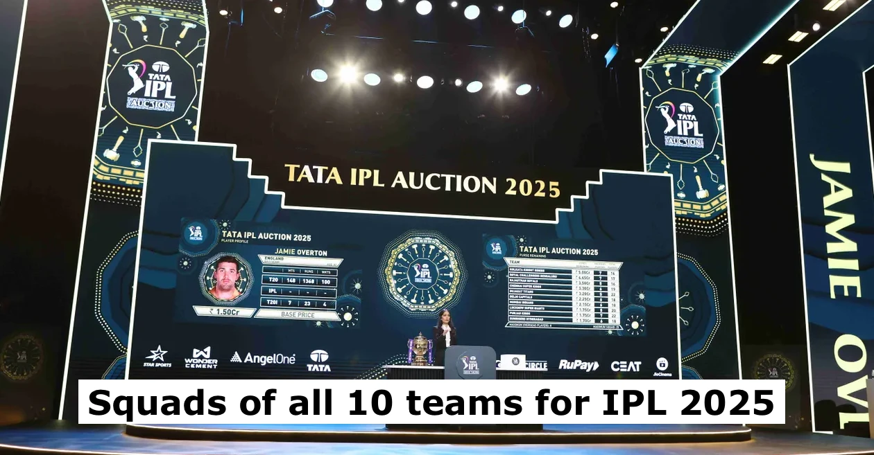 Complete squads of all 10 teams after the IPL 2025 mega auction