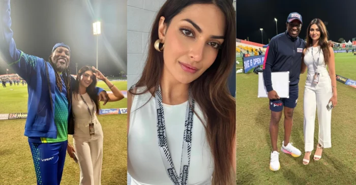 Viral pictures: Chris Gayle and Dwayne Bravo spotted with Canadian model Yesha Sagar