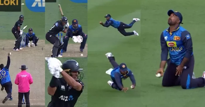 NZ vs SL [WATCH]: Charith Asalanka’s stunning catch sends Rachin Ravindra packing in the 2nd ODI