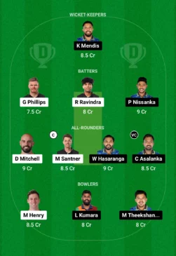 NZ vs SL Dream11 Team for today’s match