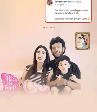 Shivam Dube and his wife Anjum Khan welcome baby girl into their lives