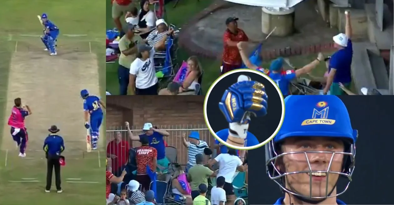 WATCH: Dewald Brevis reacts to fan’s unbelievable one-handed catch worth of 2 million in SA20 2025