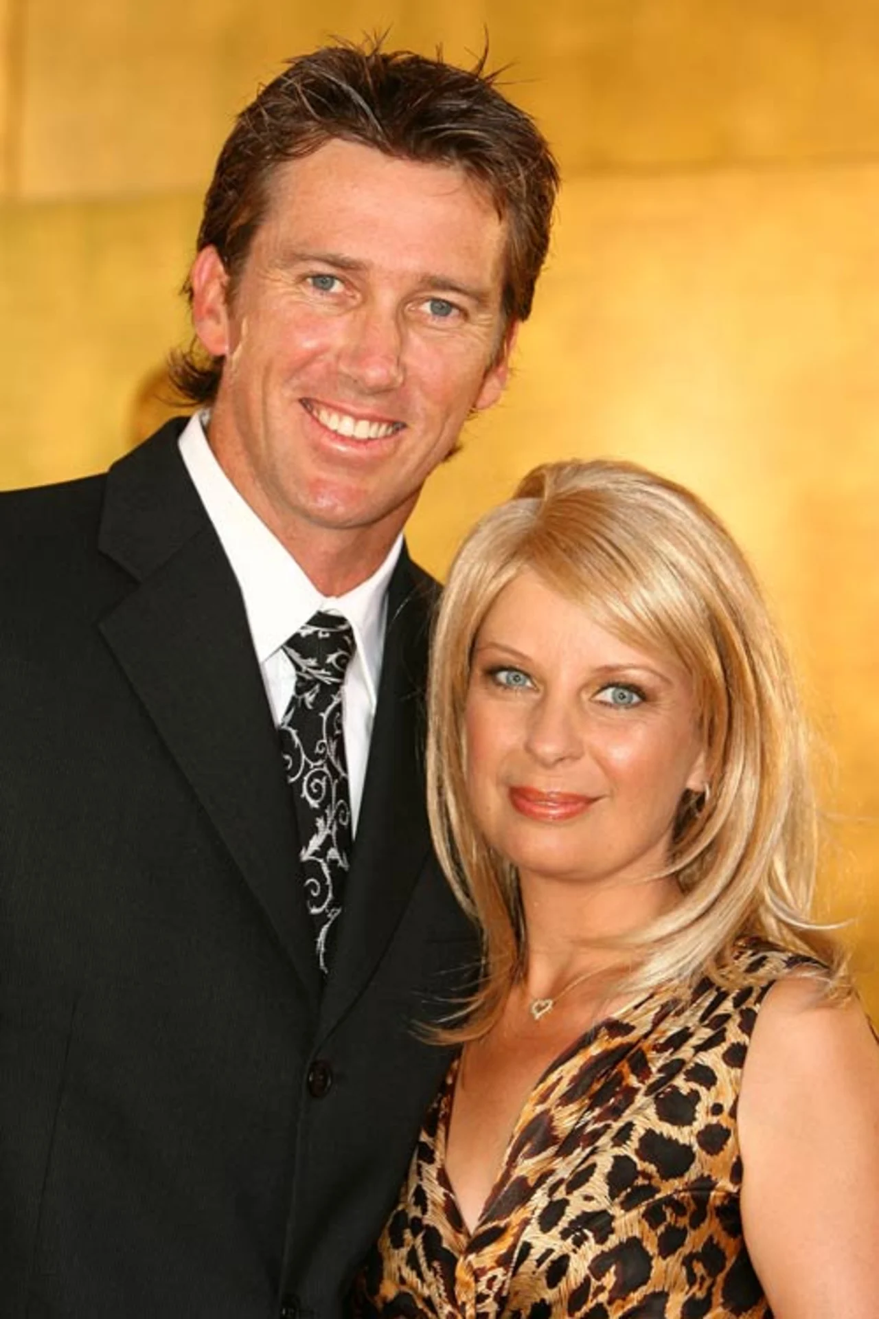 Glenn McGrath with his wife at the Cricket Australia's award ceremony in 2000.