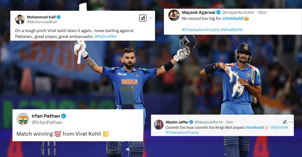 Twitter reactions: Virat Kohli’s masterful 51st ODI century powers India to a dominant win over Pakistan in the Champions Trophy 2025