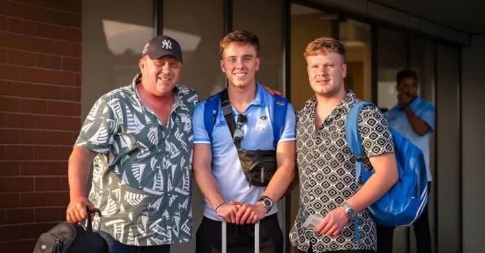 Dewald Brevis with his family