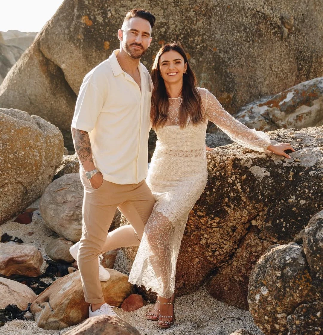 Faf du Plessis with wife Imari