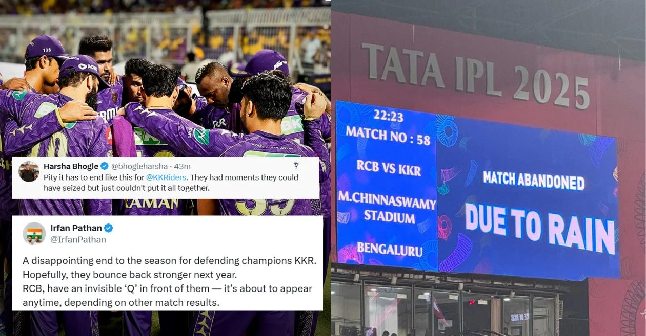 IPL 2025: Fans react as defending champions KKR out of playoffs-race following washed out game against RCB