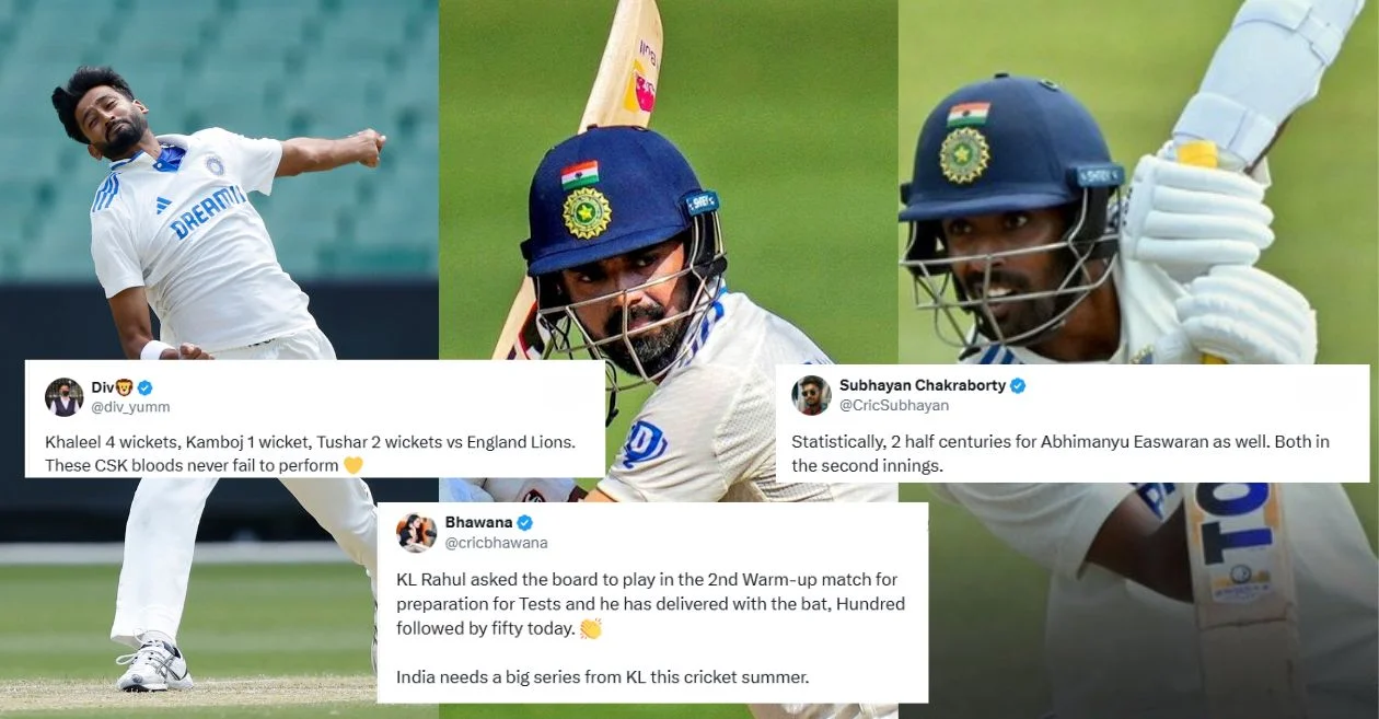 Fans react as KL Rahul, Khaleel Ahmed and Abhimanyu Easwaran help India A take firm control on Day 3 vs England Lions