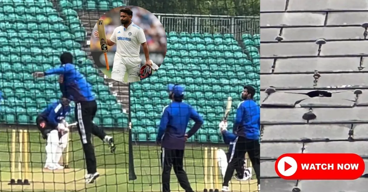 WATCH: Rishabh Pant shatters stadium roof with massive six during net session ahead of the ENG vs IND Test series