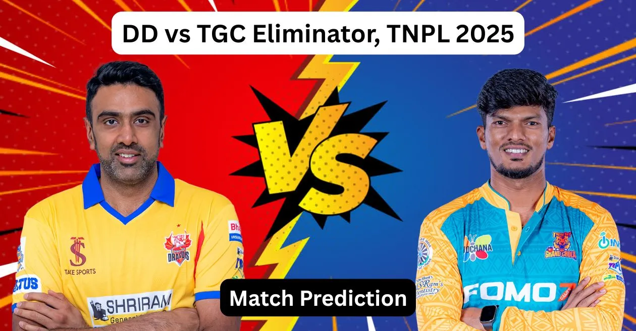 DD vs TGC Eliminator, TNPL 2025: Match Prediction, Dream11 Team, Fantasy Tips & Pitch Report | Dindigul Dragons vs Trichy Grand Cholas
