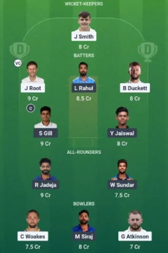 ENG vs IND Dream11 team for July 31