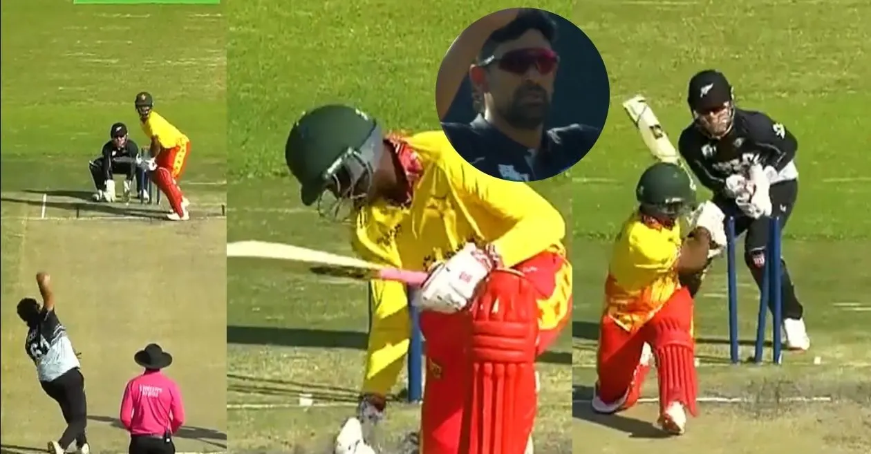 Zimbabwe T20I Tri-series [WATCH]: Ish Sodhi wrecks havoc with a brilliant 4-wicket haul in the ZIM vs NZ clash
