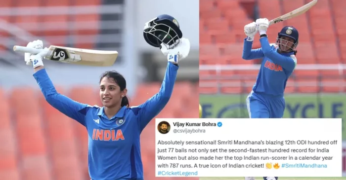 Fans erupt as Smriti Mandhana sets the stage on fire with a stunning century against Australia in the 2nd WODI