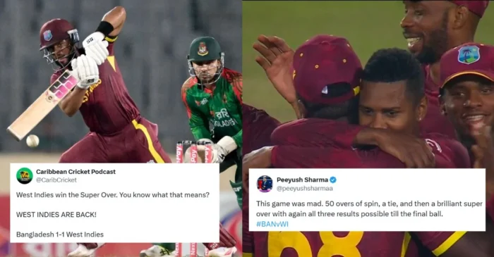 Fans erupt as West Indies level series against Bangladesh after dramatic Super Over finish during 2nd ODI in Mirpur
