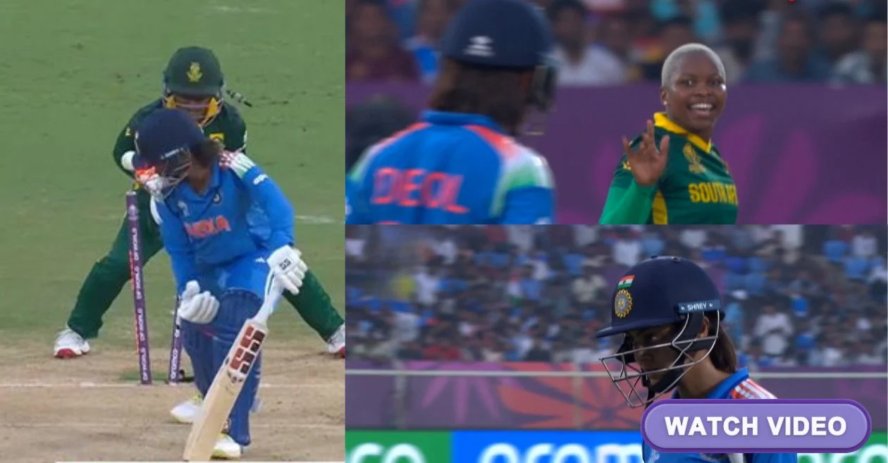 IND-W vs SA-W [WATCH]: Nonkululeko Mlaba delivers a jaffa and a cheeky ‘bye-bye’ to Harleen Deol in Women’s World Cup 2025