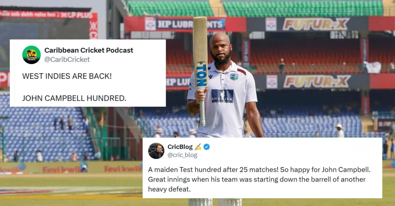 Fans celebrate as John Campbell smashes historic century in Delhi Test as West Indies fight back on Day 4 vs India