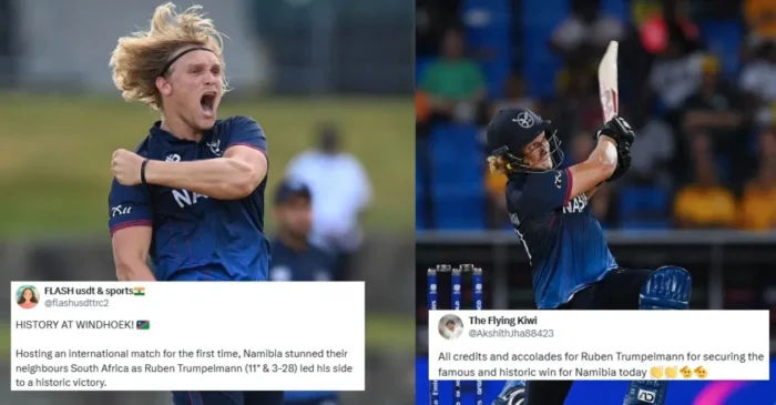 Fans go gaga as Ruben Trumpelmann guides Namibia to historic victory against South Africa in one-off T20I