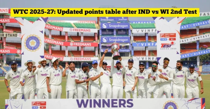 WTC 2025-27: Updated points table after IND vs WI 2nd Test