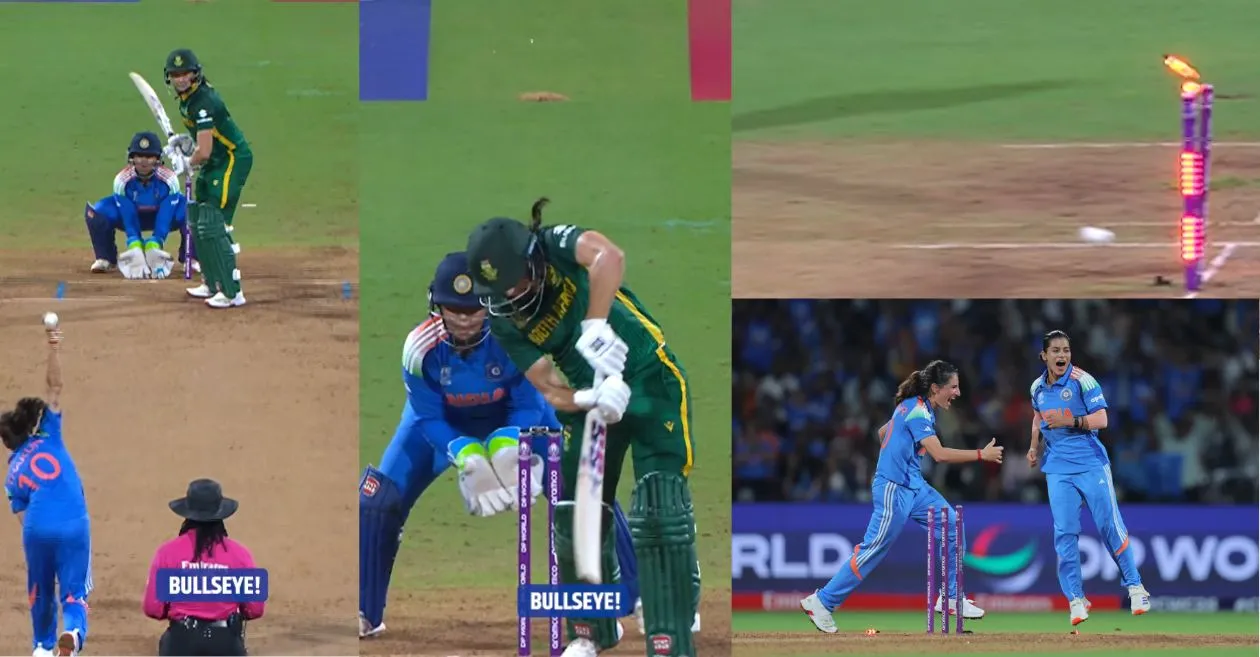 IND vs SA [WATCH]: Amanjot Kaur’s stunning direct hit removes Tazmin Brits in the 2025 Women’s World Cup final