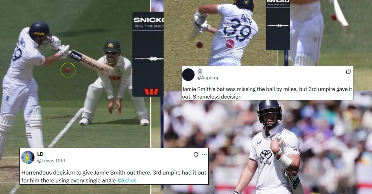 Netizens slam 3rd umpire as Jamie Smith’s dismissal erupts major controversy on Day 2 of Perth Test