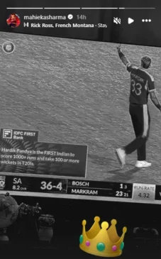 Maheika's insta story in 3rd T20I 100