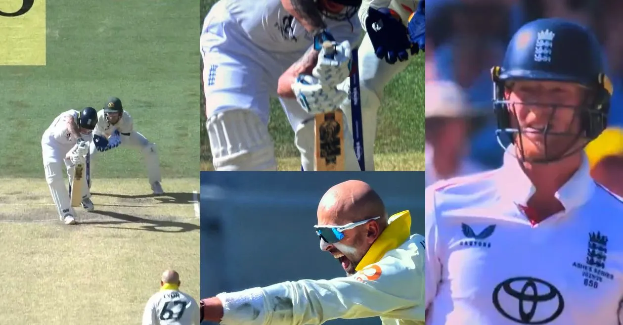 WATCH: Nathan Lyon rattles Ben Stokes’ off stump with a beauty on Day 4 of the third Ashes Test in Adelaide