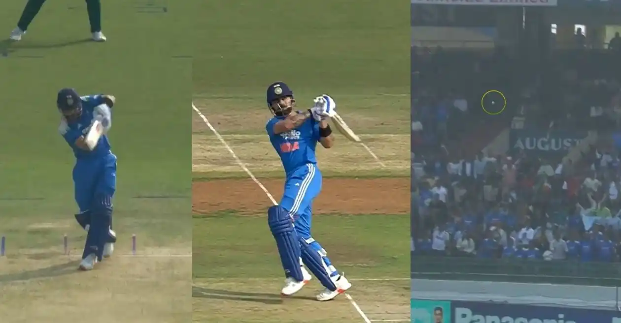 WATCH: Virat Kohli lights up Raipur with a glorious six during IND vs SA 2nd ODI