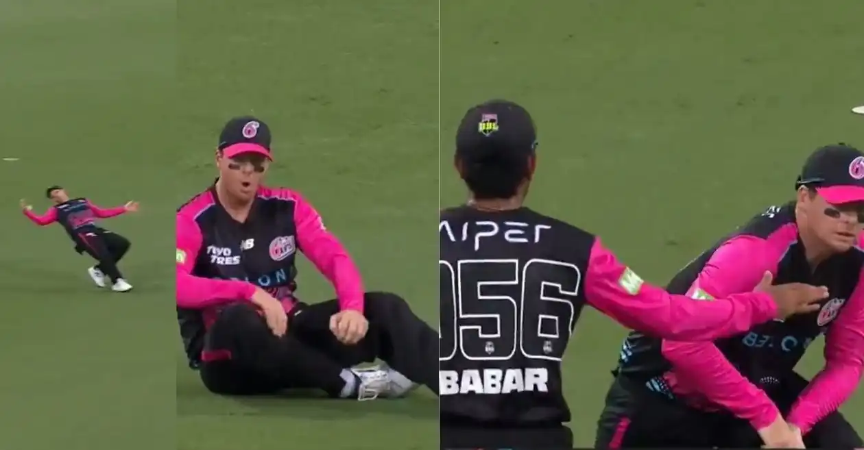 WATCH: Babar Azam’s heartwarming reaction after Steve Smith drops Nathan McSweeney’s catch in BBL|15