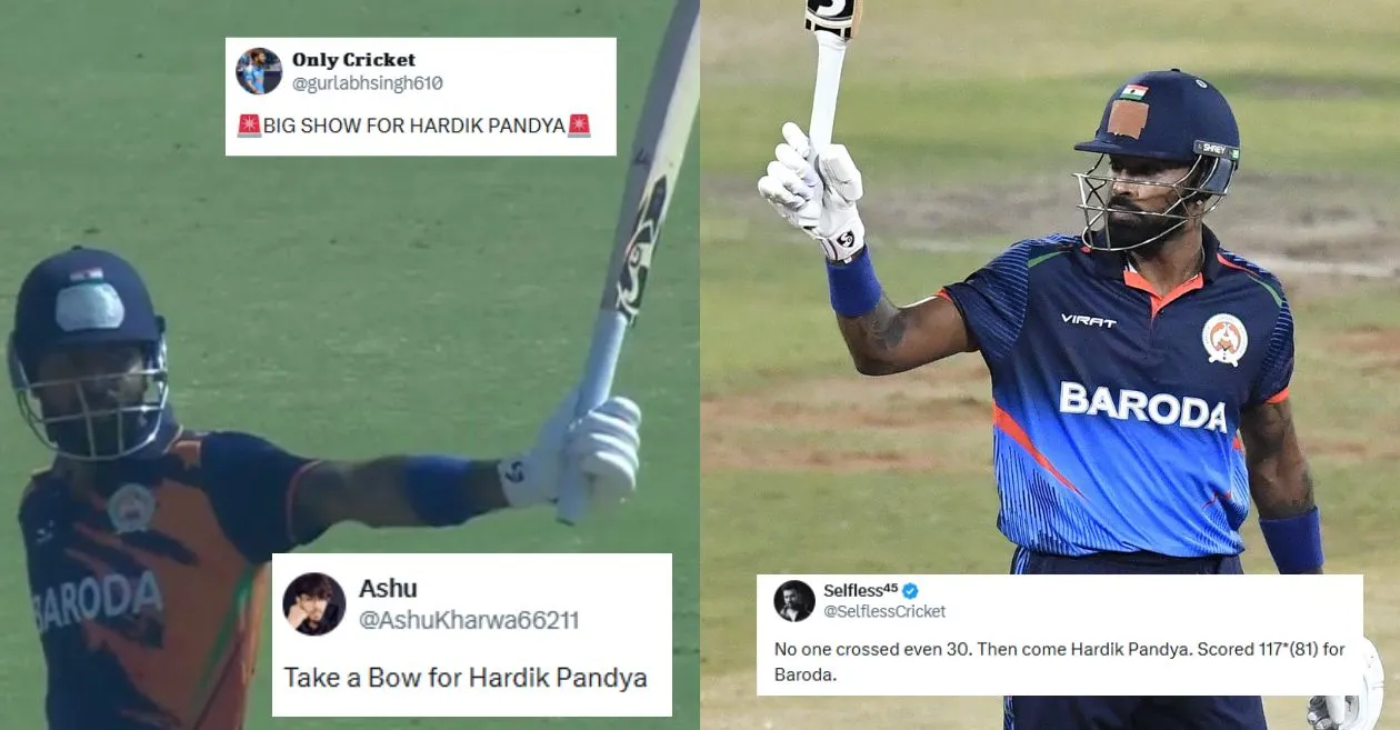 Fans go crazy as Hardik Pandya smashes a fiery century against Vidarbha in Vijay Hazare Trophy 2025-26