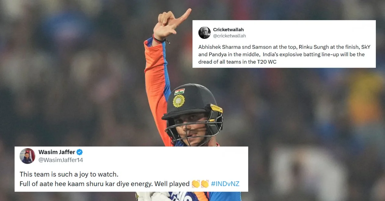 Fans react after Abhishek Sharma powers India to 1-0 lead as Glenn Phillips’ effort for New Zealand falls short in Nagpur T20I