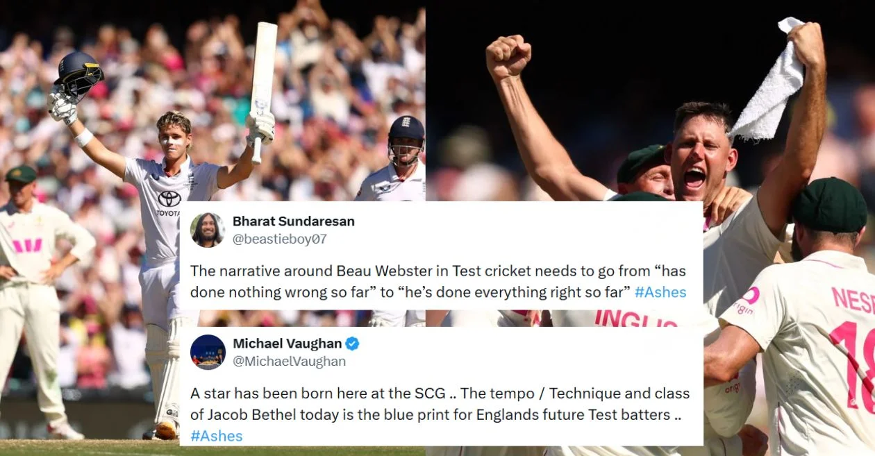 Ashes 2025-26: Fans react as Jacob Bethell’s maiden ton keeps England alive after Beau Webster’s triple strike sparks Australia comeback on Day 4 of SCG Test