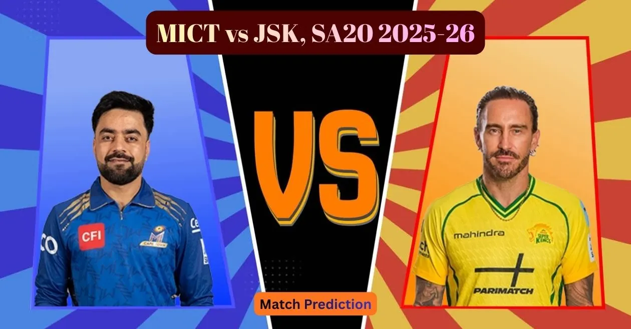 MICT vs JSK, SA20 2025-26, Match Prediction: Who will win today’s game between MI Cape Town and Joburg Super Kings?