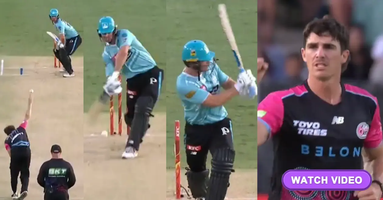 WATCH: Sean Abbott rattles Jack Wildermuth’s stumps with a peach of a delivery in BBL|15