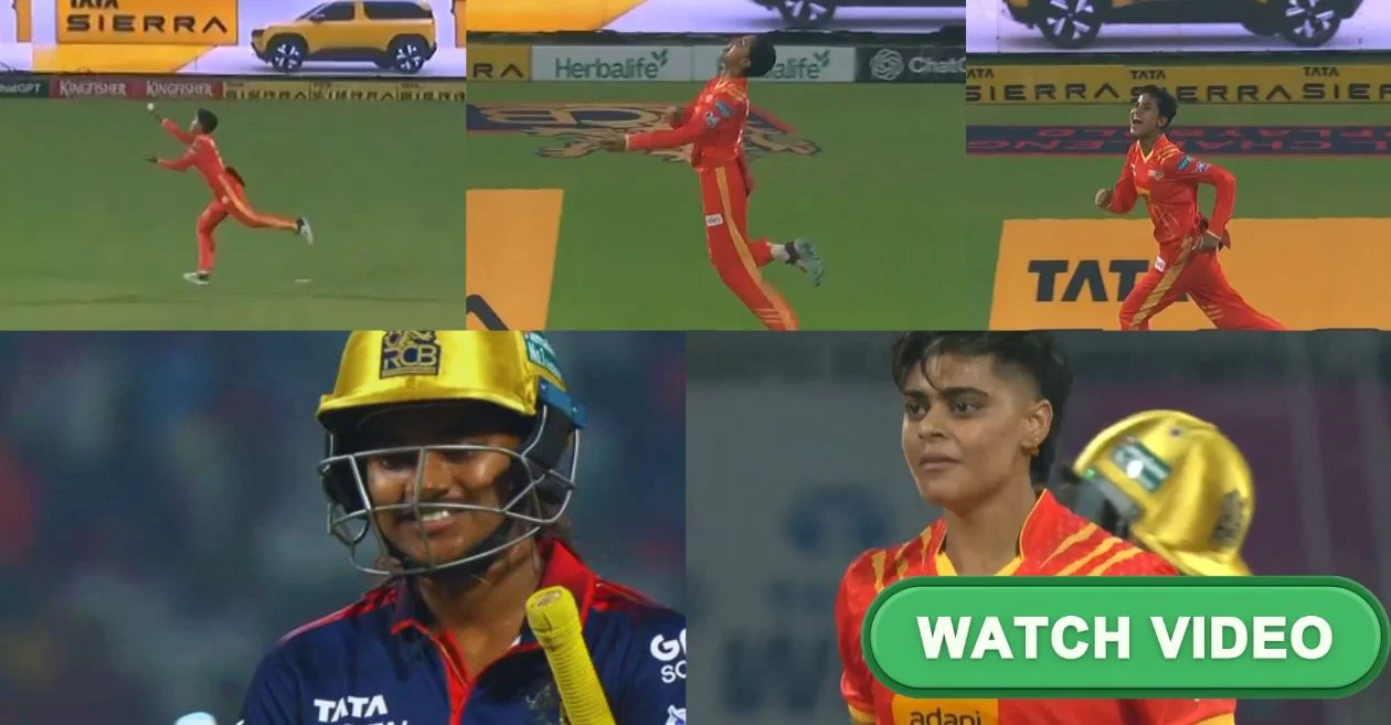 WPL 2026 [WATCH]: Debutant Shivani Singh pulls off a jaw-dropping one-handed stunner during RCB-W vs GG-W clash