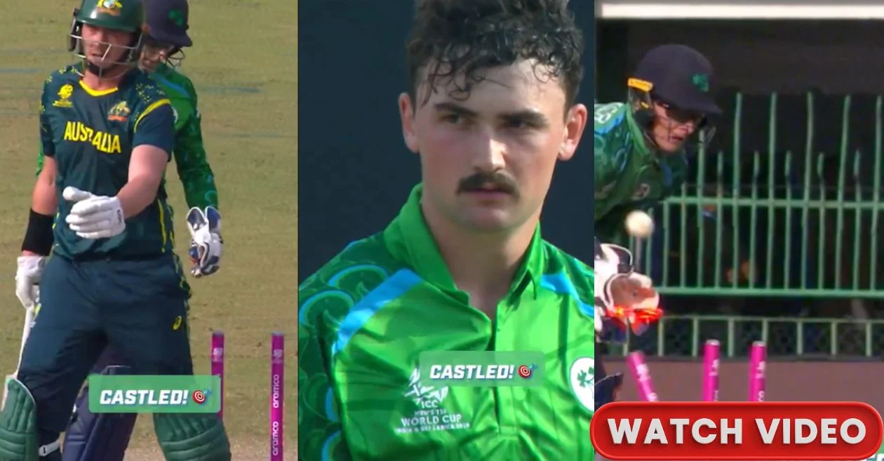 AUS vs IRE [WATCH]: Spinner Matthew Humphreys’ 110 kmph thunderbolt destroys Matt Renshaw’s middle stump | T20 World Cup 2026
